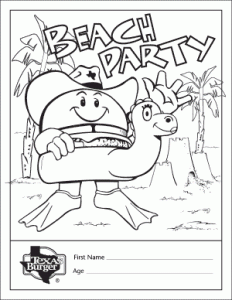 Beach Party Coloring Sheet